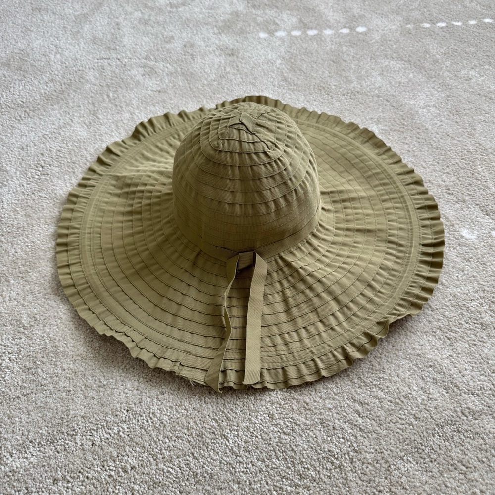 Ladies Scala Pronto Wide Brim Sun Hat - Sage Green Packable!